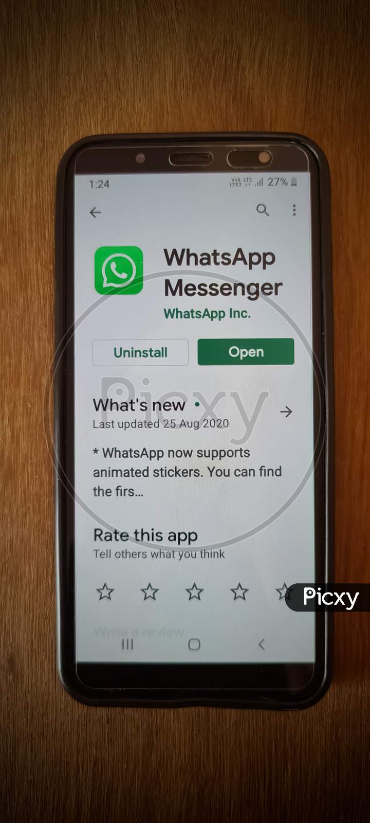 Whatsapp messenger on smartphone screen
