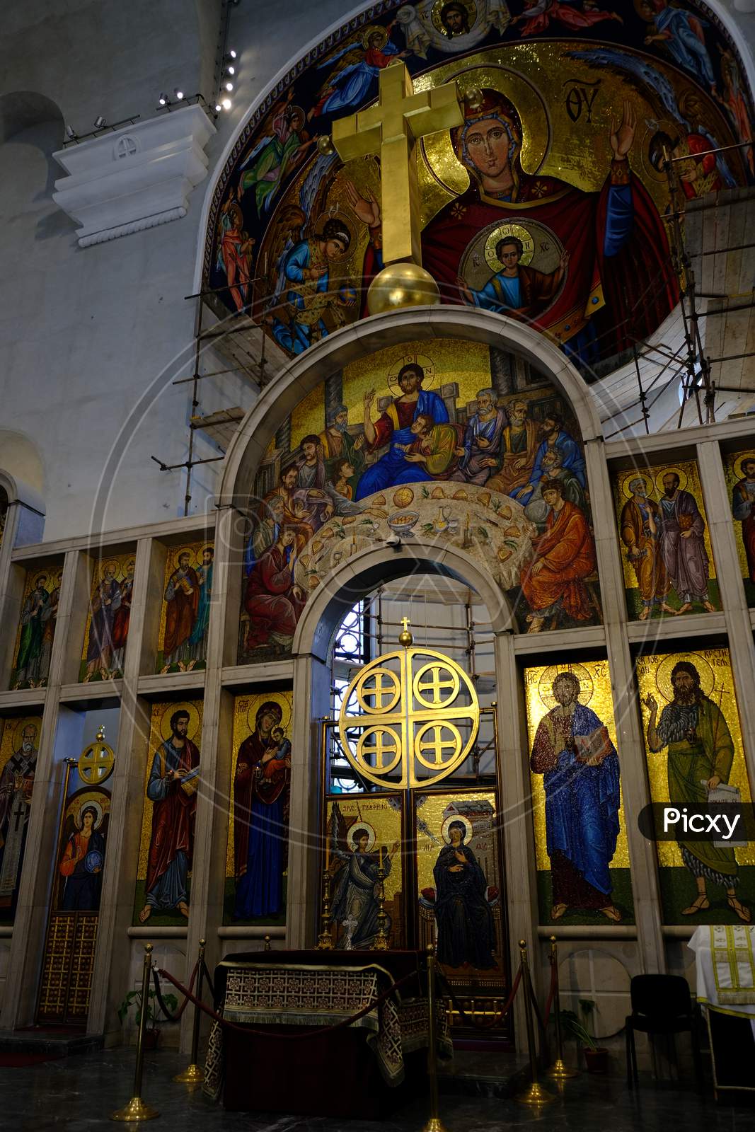 Interior Of The St. Mark Church, Serbian Orthodox Church In Belgrade, Serbia