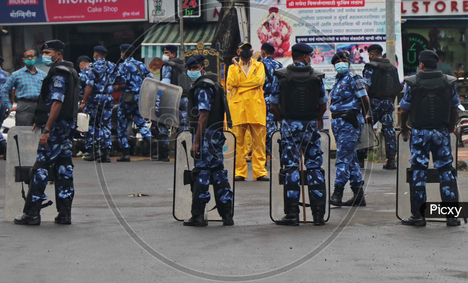 Tight security during Muharram procession amid coronavirus pandemic, in Mumbai, India on August 30, 2020.