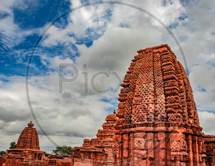 Galaganatha Temple Pattadakal Breathtaking Stone Art From Different Angle With Amazing Sky