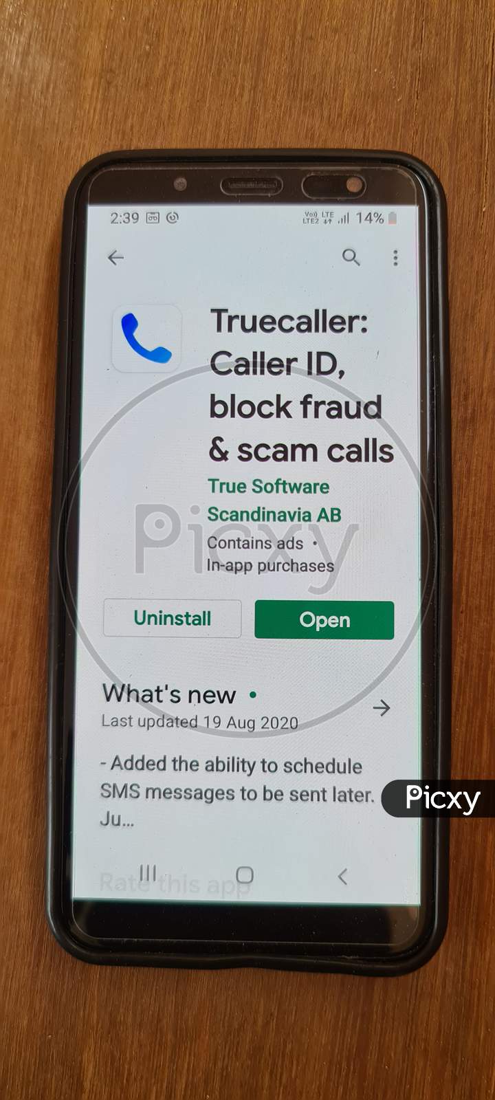 Truecaller application on smartphone screen