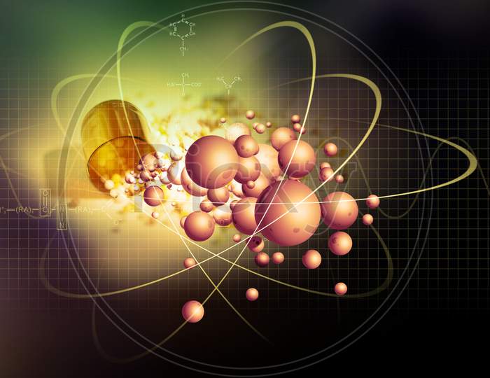 Beautiful and creative atoms illustration