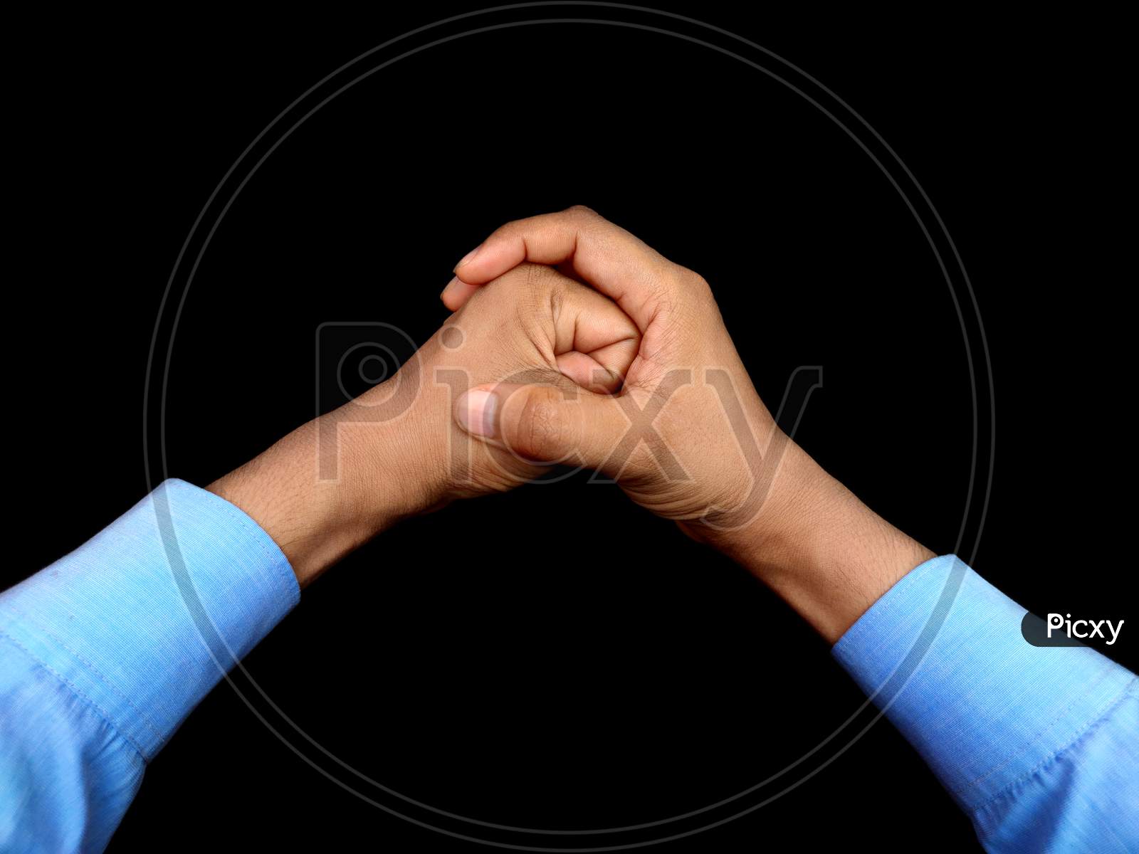 Hand holding Hand , support bonding togetherness Concept, white background