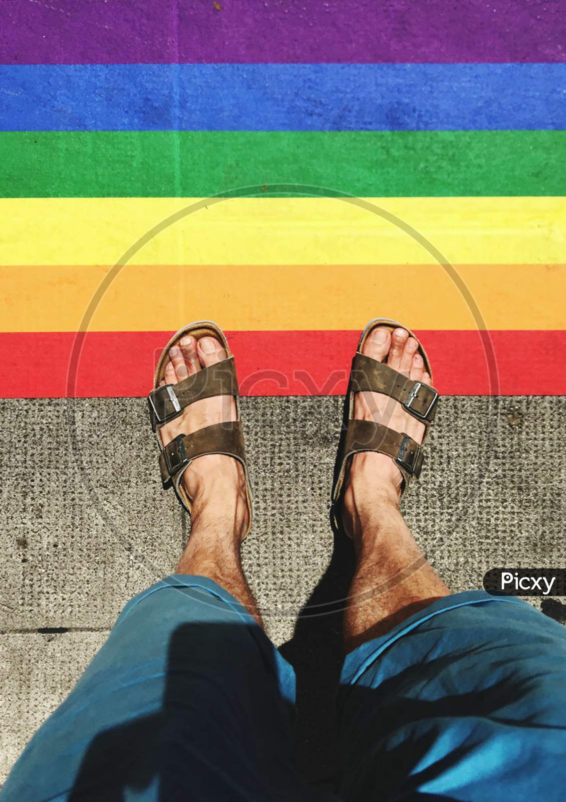 Rainbow carpet and slippers totes And legs