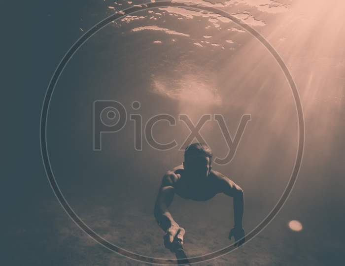 Selfie under the water