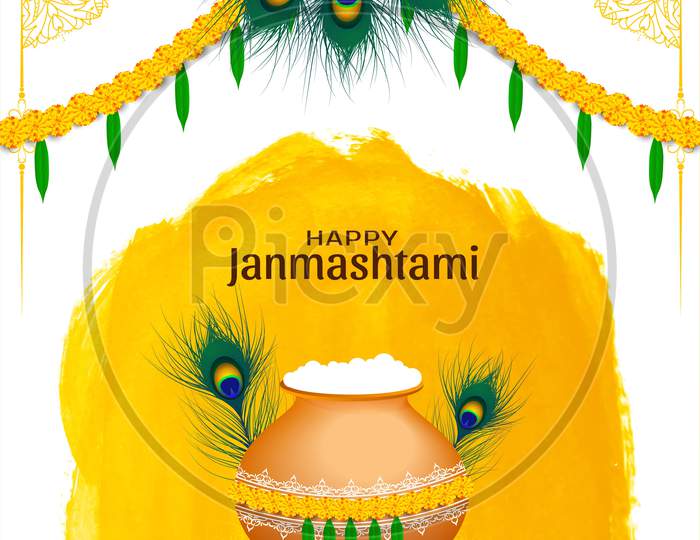 Happy Janmashtami Celebration Religious Background