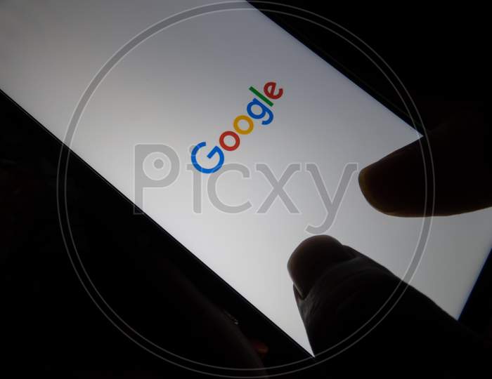 Google App Or Icon On The Mobile Screen.