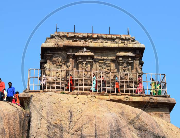 Mahabalipuram, India -Dec 28 2019 : Unidentified People Visiting The Light House Situated In The World Heritage Campus On December 28 2019
