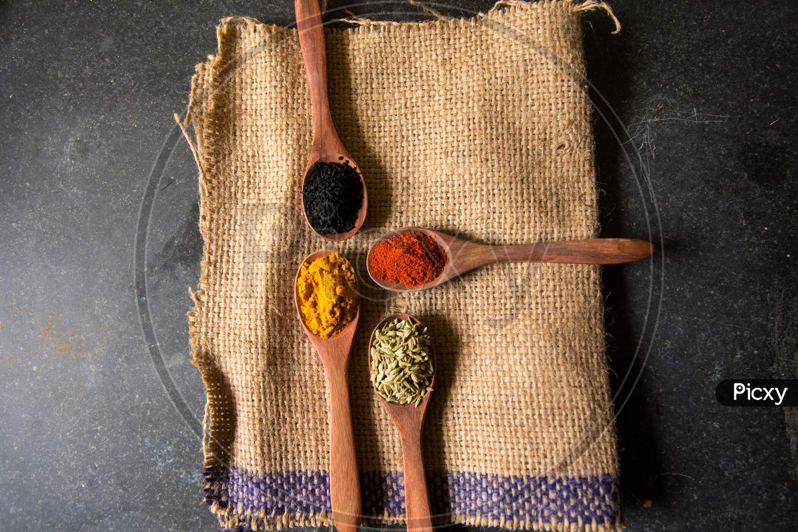 Spices On A Background