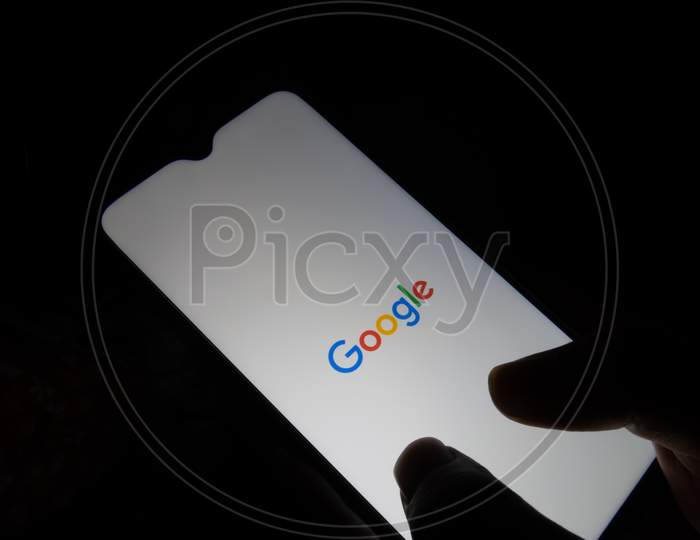 Google App Or Icon On The Mobile Screen.