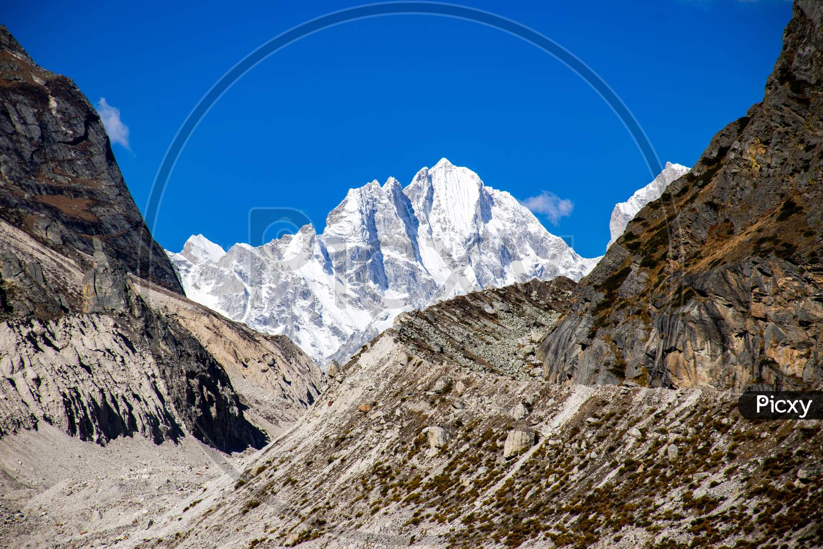 Beautiful landscape of Mountain in Uttarakhand garhwal himalayan range at Satopanth. During Satopanth tal trek
