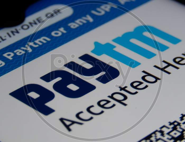 Paytm App Or Icon On The Mobile Screen.