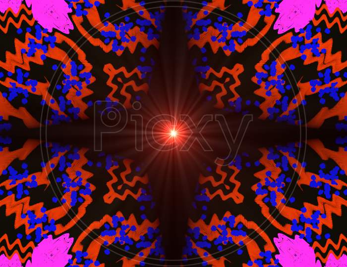 Psychedelic Supernova Shiny Star Patterns Modern Stylish Texture.