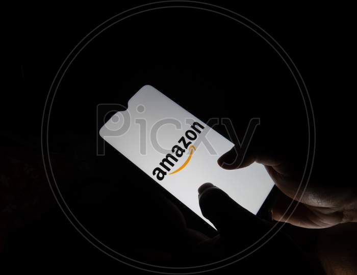 Amazon App Or Icon On The Mobile Screen.