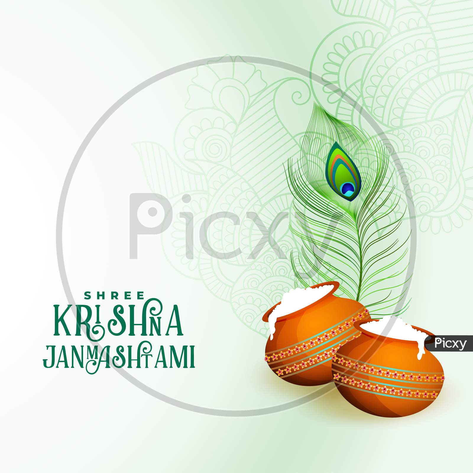 Shree Krishna Janmashtami Indian Festival Greeting Background