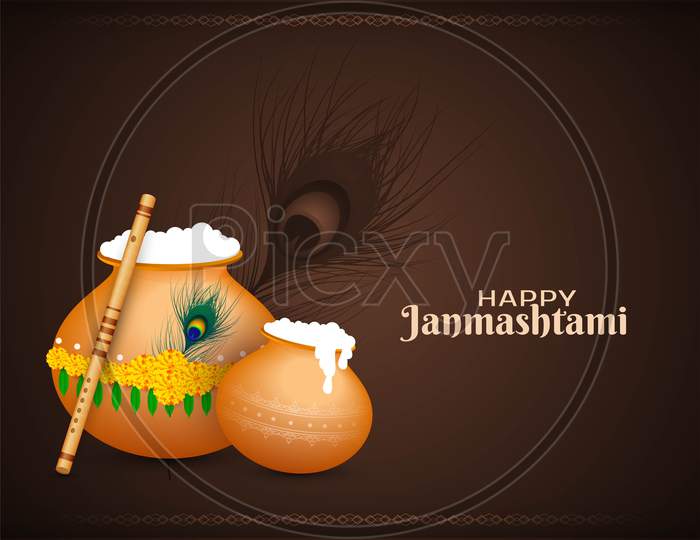 Happy Janmashtami Celebration Religious Background