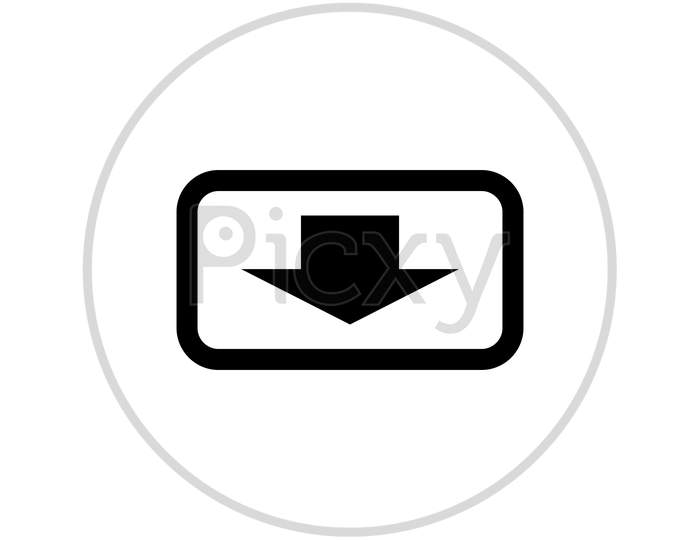 Download Icon In Trendy Flat Style, Download Button. Symbol / Icon For Your Web Site Design, Logo, App, Ui.