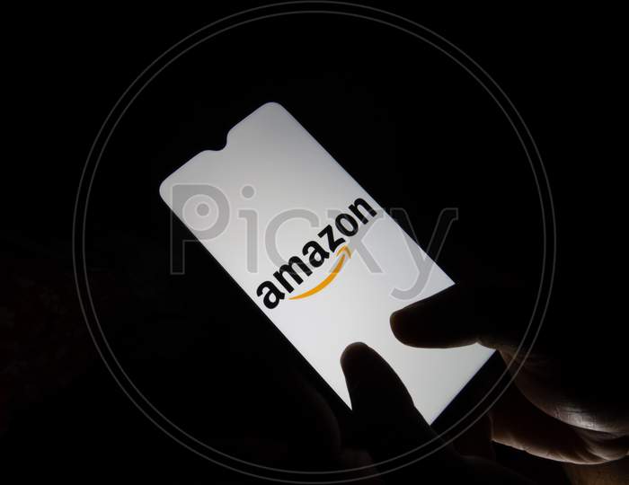 Amazon App Or Icon On The Mobile Screen.