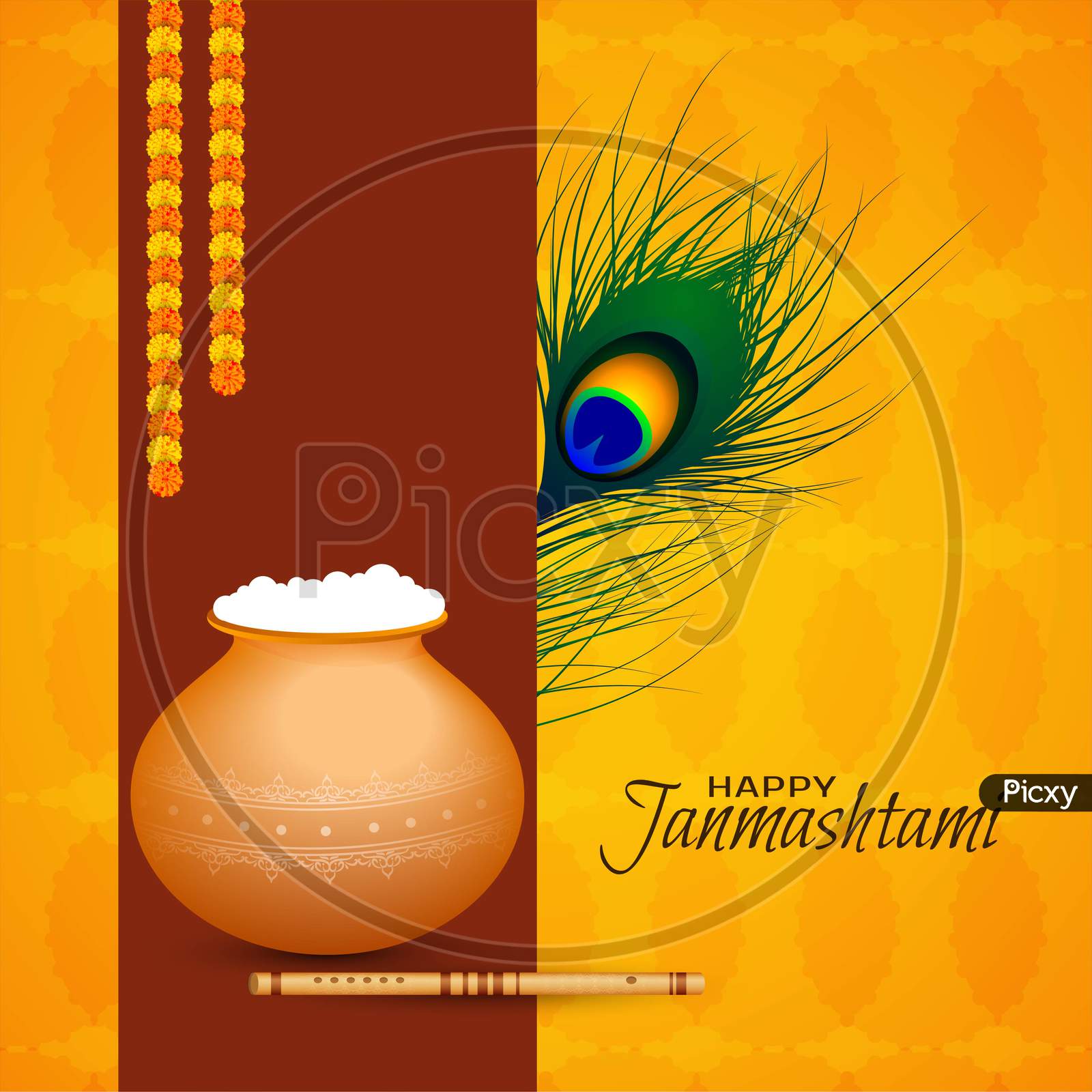 Abstarct Happy Janmashtami Festival Background