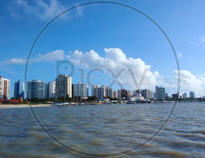 São Luis city seen by the sea, Maranhão - Brazil