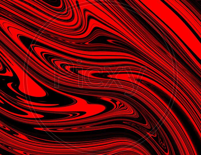Red and black liquid fluid abstract background. Dark and horror with scary ink illustration for backgrounds