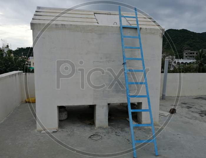 water tank with ladder