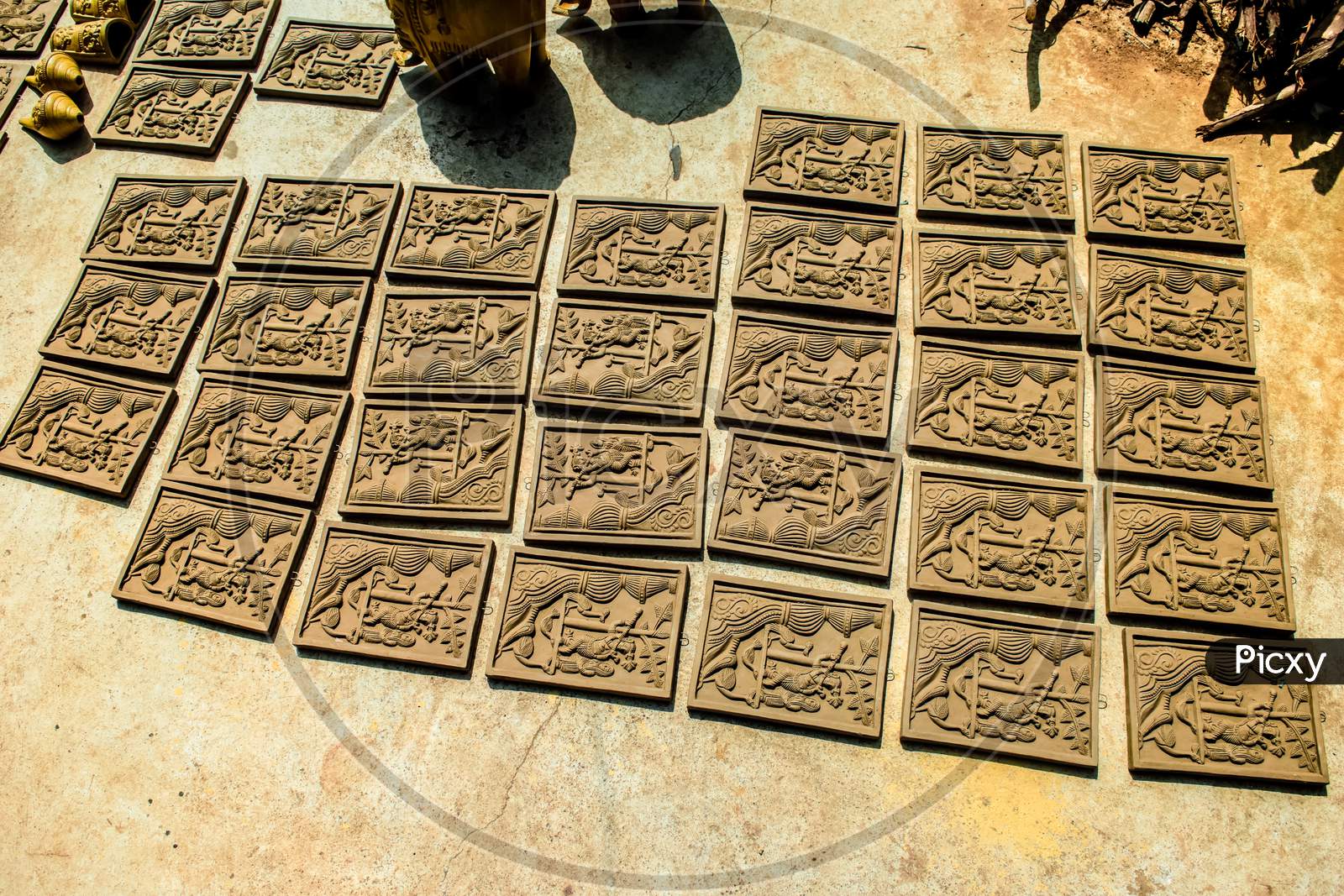 Terracotta - Beautiful Square Clay Art At Bankura, India