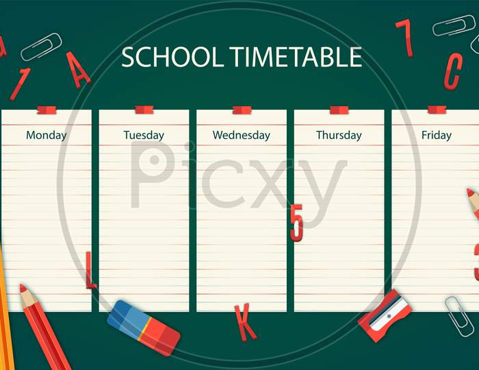 flyer illustration for school timetable