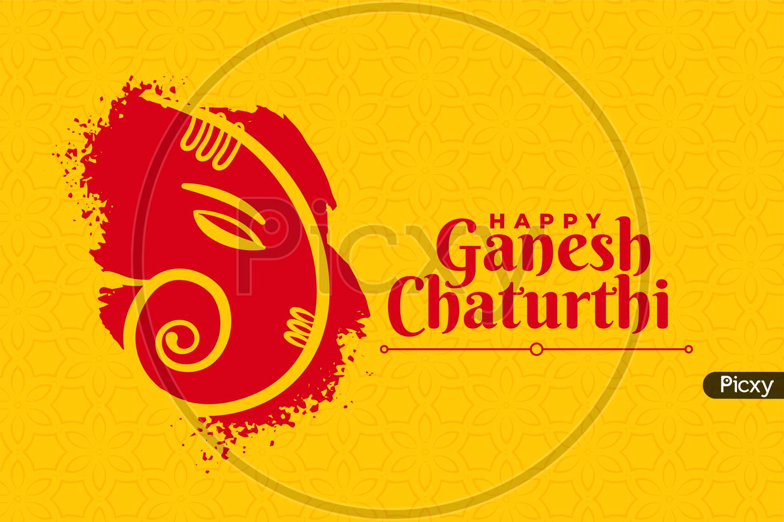 Stylish Happy Ganesh Chaturthi Creative Card Design