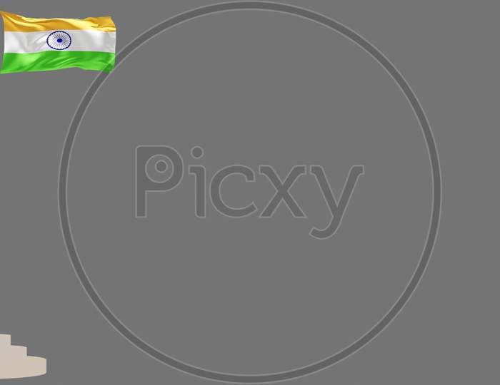 Indian Flag Picture Isolated With White Color