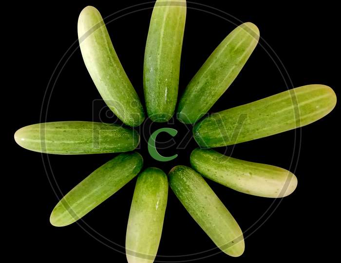 Whole Cucumber Arranged In A Flower Shape