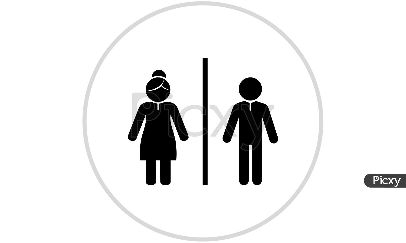 Man And Woman Sign For Restroom Or Toilet