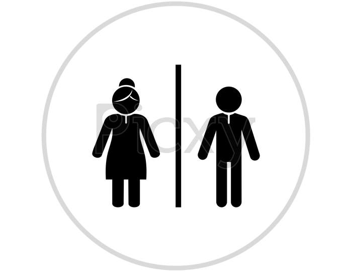 Man And Woman Sign For Restroom Or Toilet
