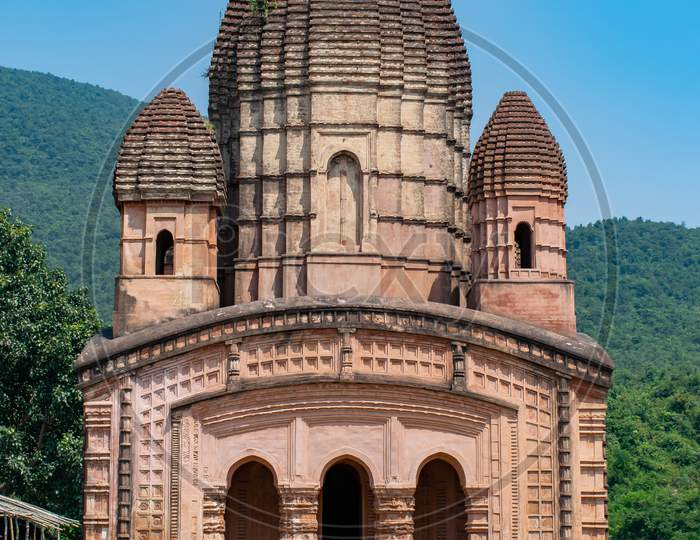 Purulia, West Bengal, India- September 30th 2018: - Garpanchkot Temple with A beautiful landscape in small hill top area