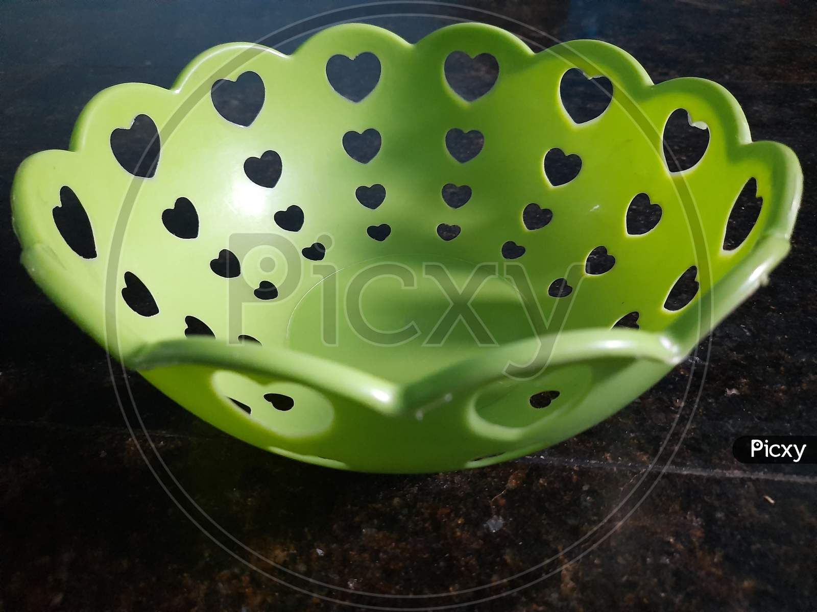 Heart design Green color basket