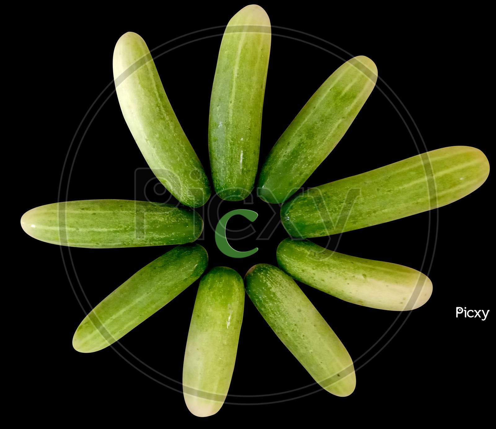 Whole Cucumber Arranged In A Flower Shape