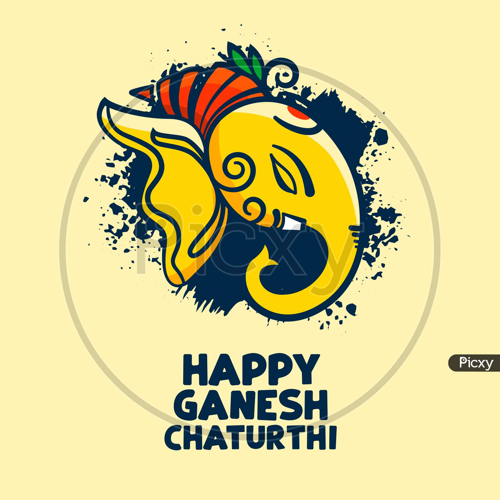 Happy Ganesh Chaturthi Stylish Festival Card Design