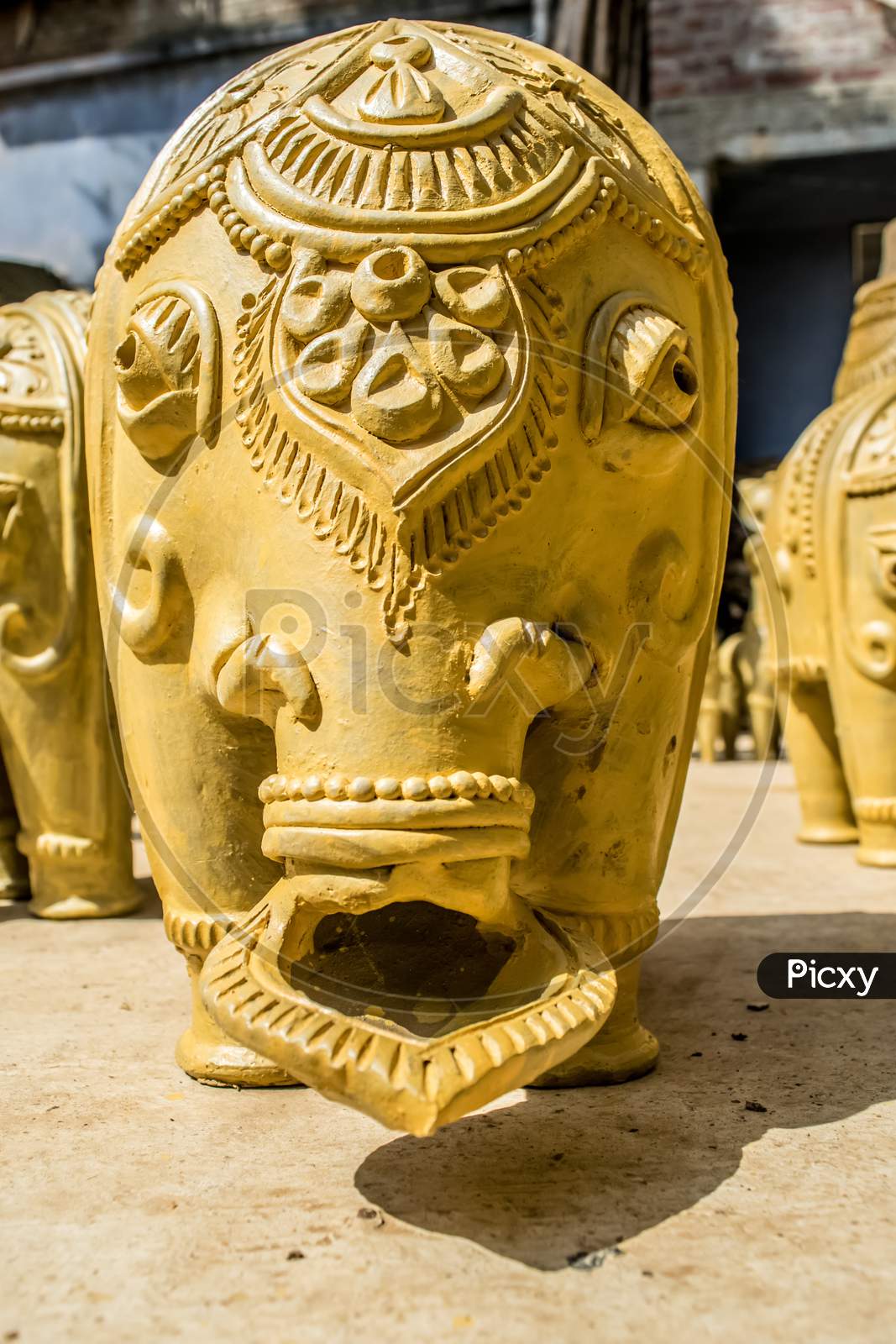 Terracotta - Artistic Elephant Lamp Art Of Beautiful Clay In Bankura, India