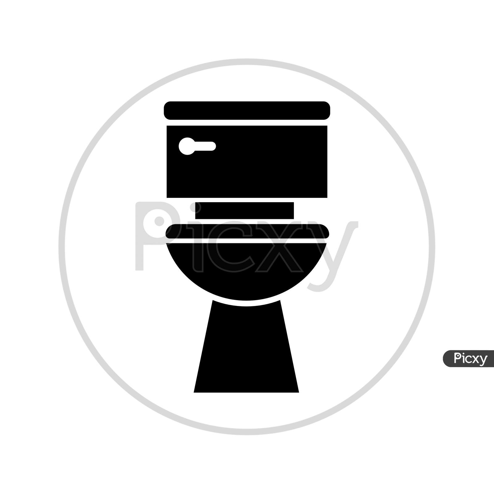 Toilet Bowl Modern Flat Icon For Restroom Or Toilet