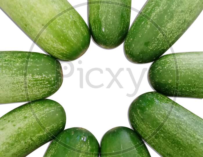 Fresh Juicy Cucumbers Vegetable Arranged In A Flower Shaped
