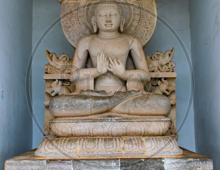The beautiful buddha statue at Dhauligiri Shanti Stupa ancient Hindu world heritage conservation Architecture and Stone Carvings
