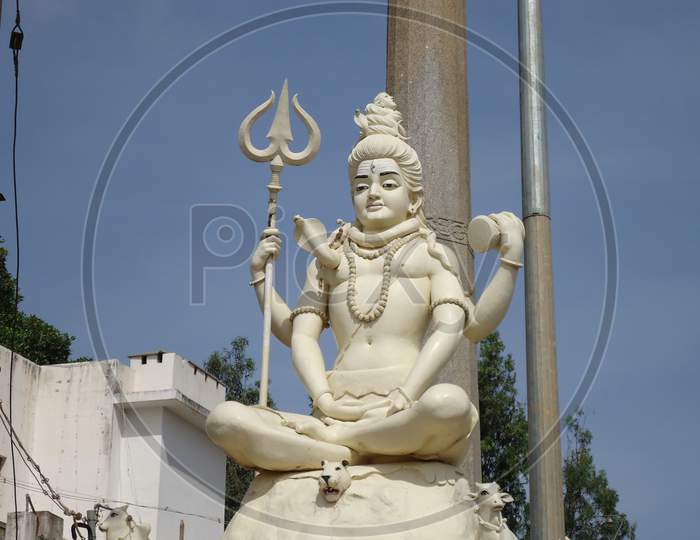 Lord shiva statue in shivagange hills, Dobbaspet, in Bengaluru Rural district India.