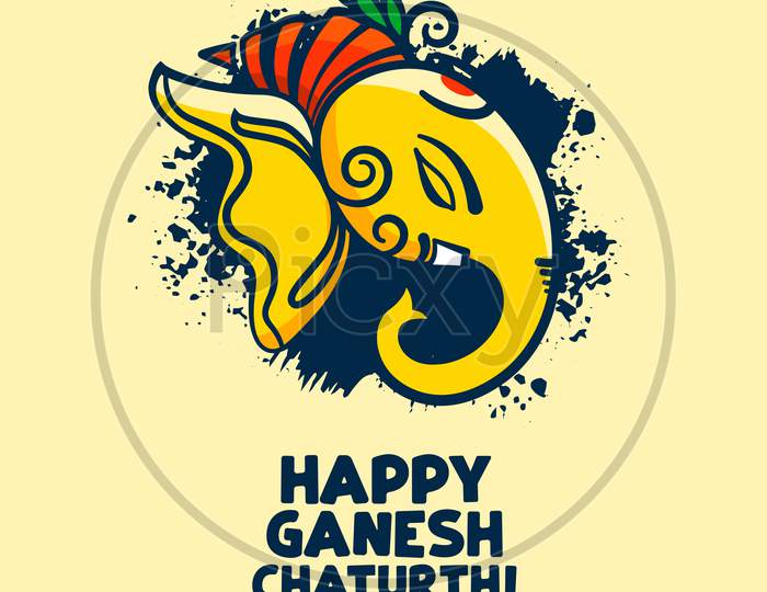 Happy Ganesh Chaturthi Stylish Festival Card Design