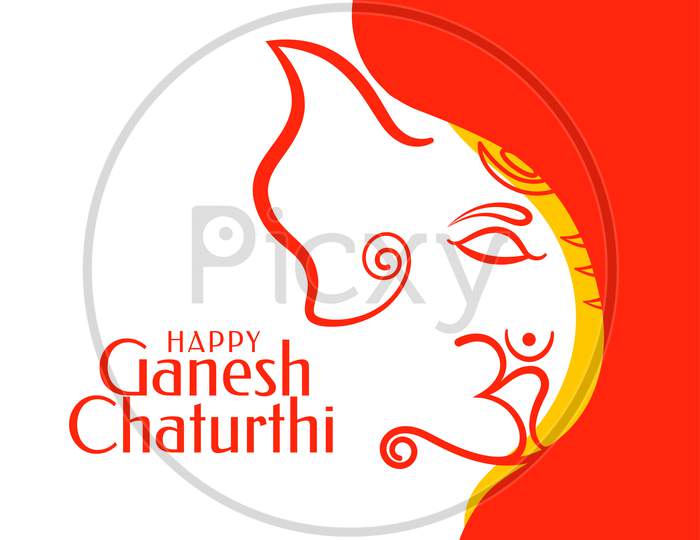 Happy Ganesh Chaturthi Festival Stylish Card Design