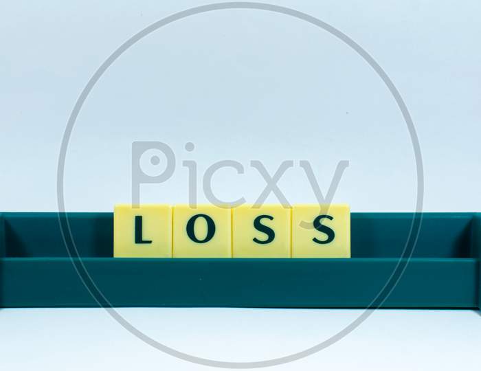 Concept Loss word design image for stock market or any type monetary transaction by block letter for various purposes financial work