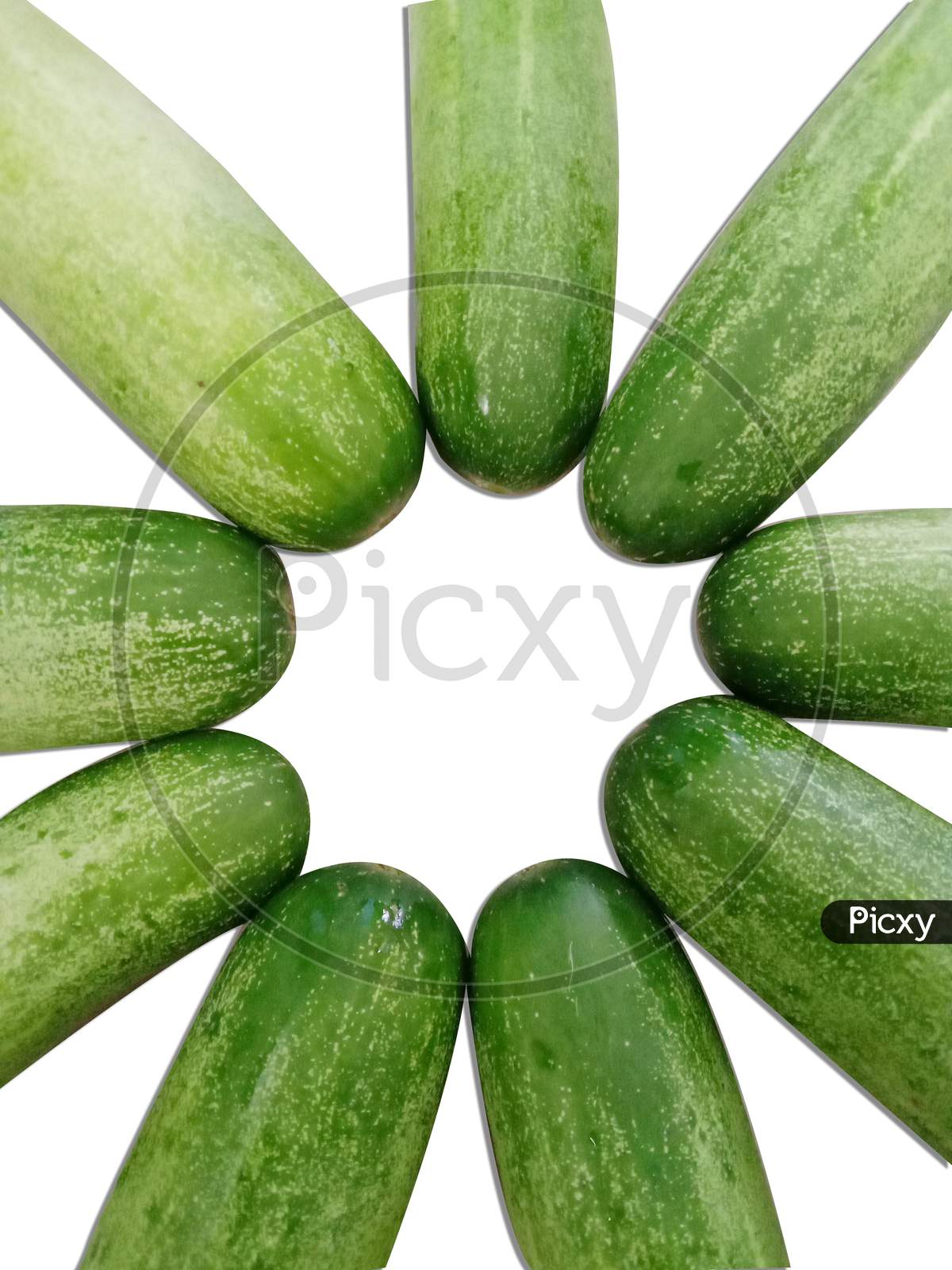 Fresh Juicy Cucumbers Vegetable Arranged In A Flower Shaped
