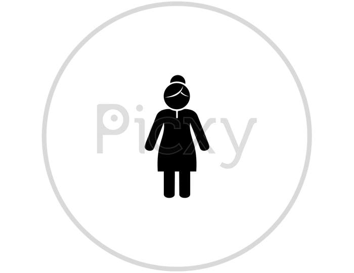 Woman Sign For Restroom Or Toilet
