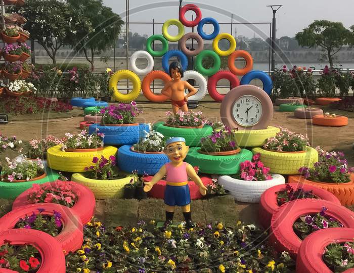 Garden decoration with fictional character