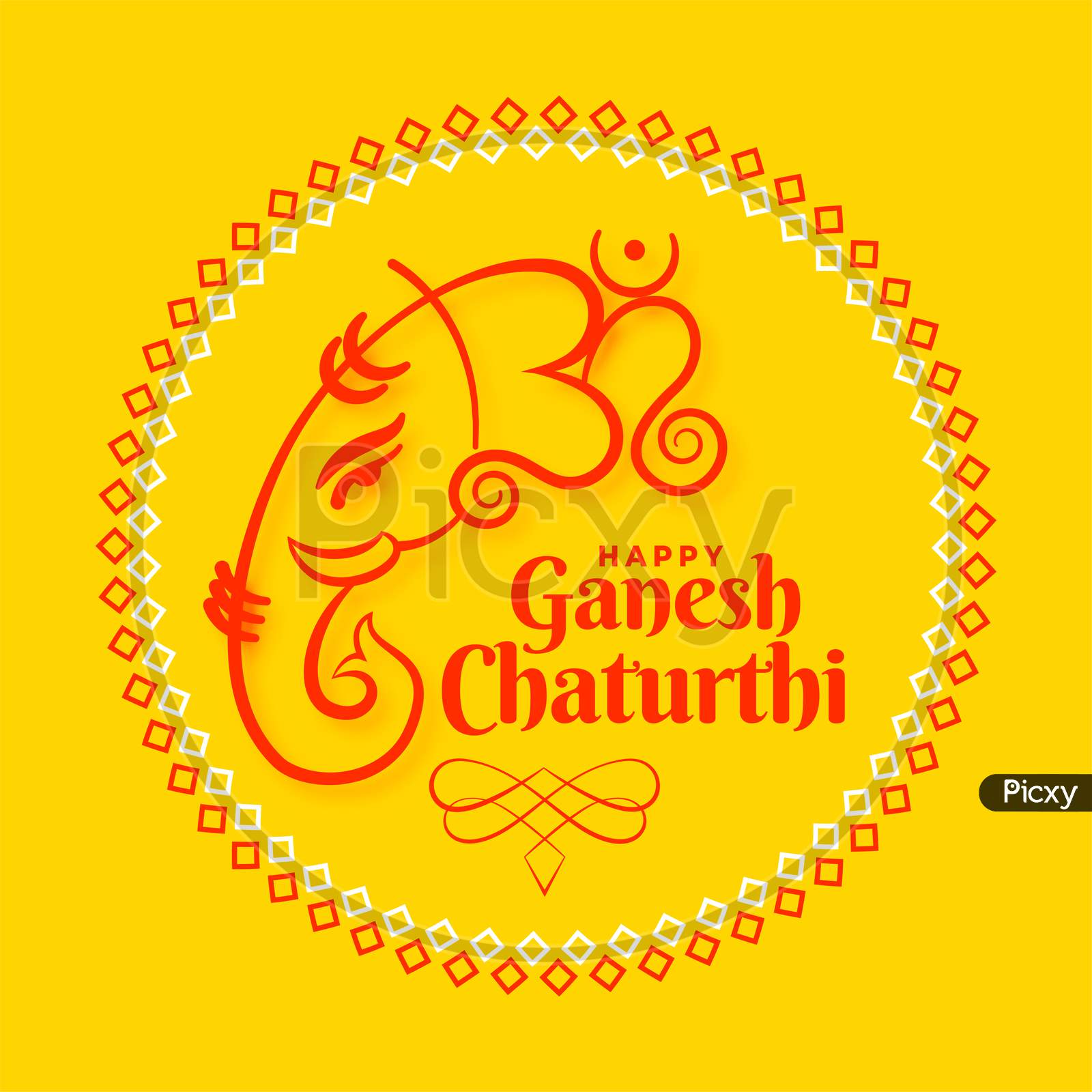 Lord Ganesh Chaturthi Utsav Festival Card Design