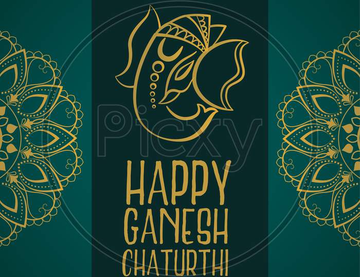 Happy Ganesh Chaturthi Festival Wishes Card Design